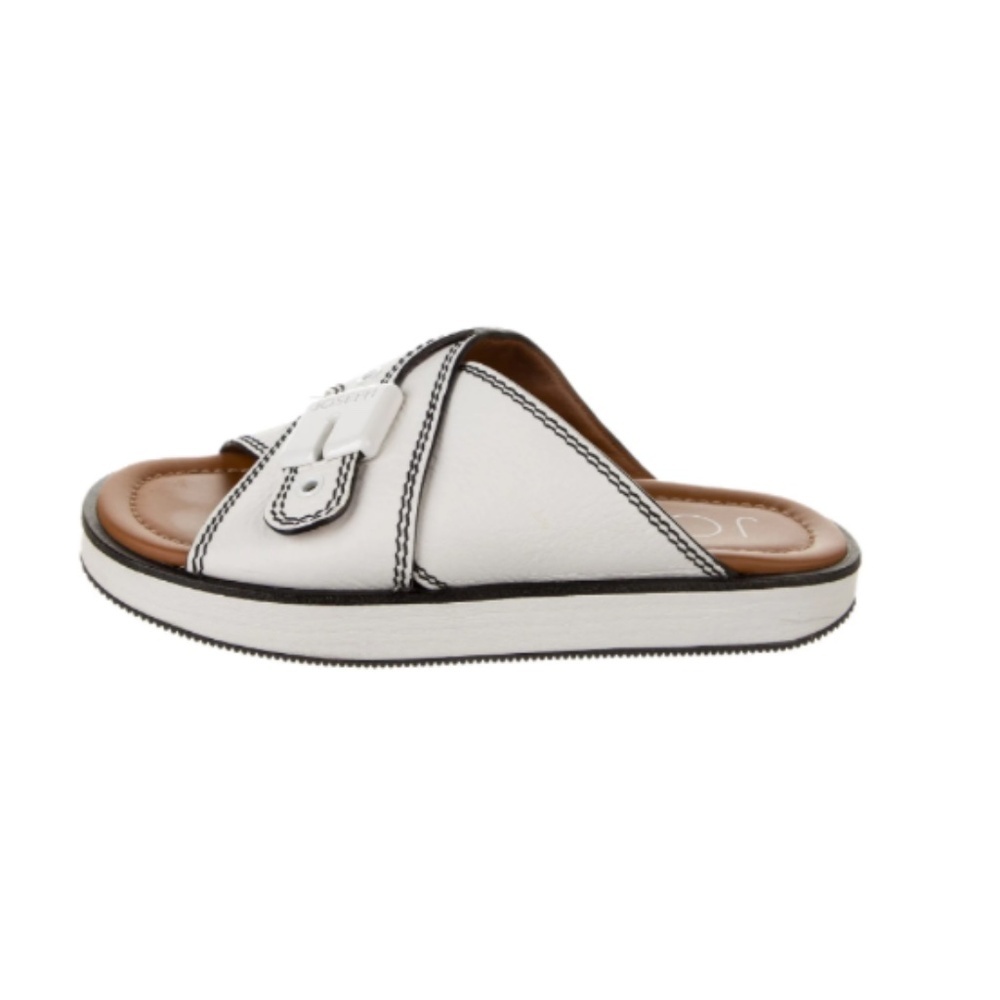 JOSEPH Leather Colorblock Pattern Slides - Picture 2 of 5